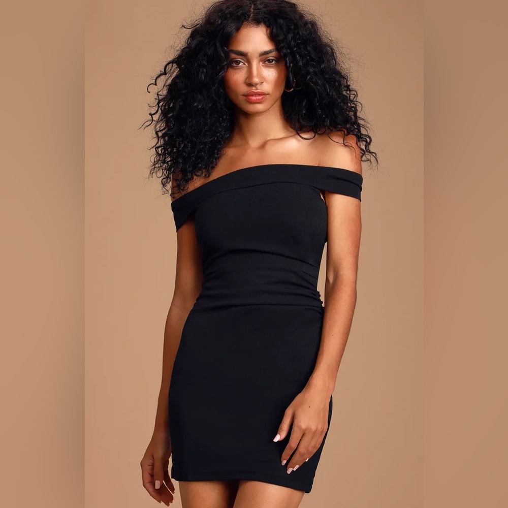 Off the shoulders black dress
